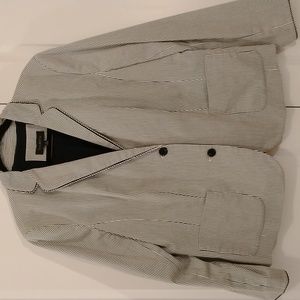 Talbots women's blazer white navy 16